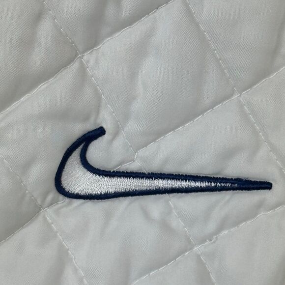 Nike Big Swoosh Quilted Full Zip White Windbreaker Jacket Size XL 16/18 90's - Picture 7 of 12